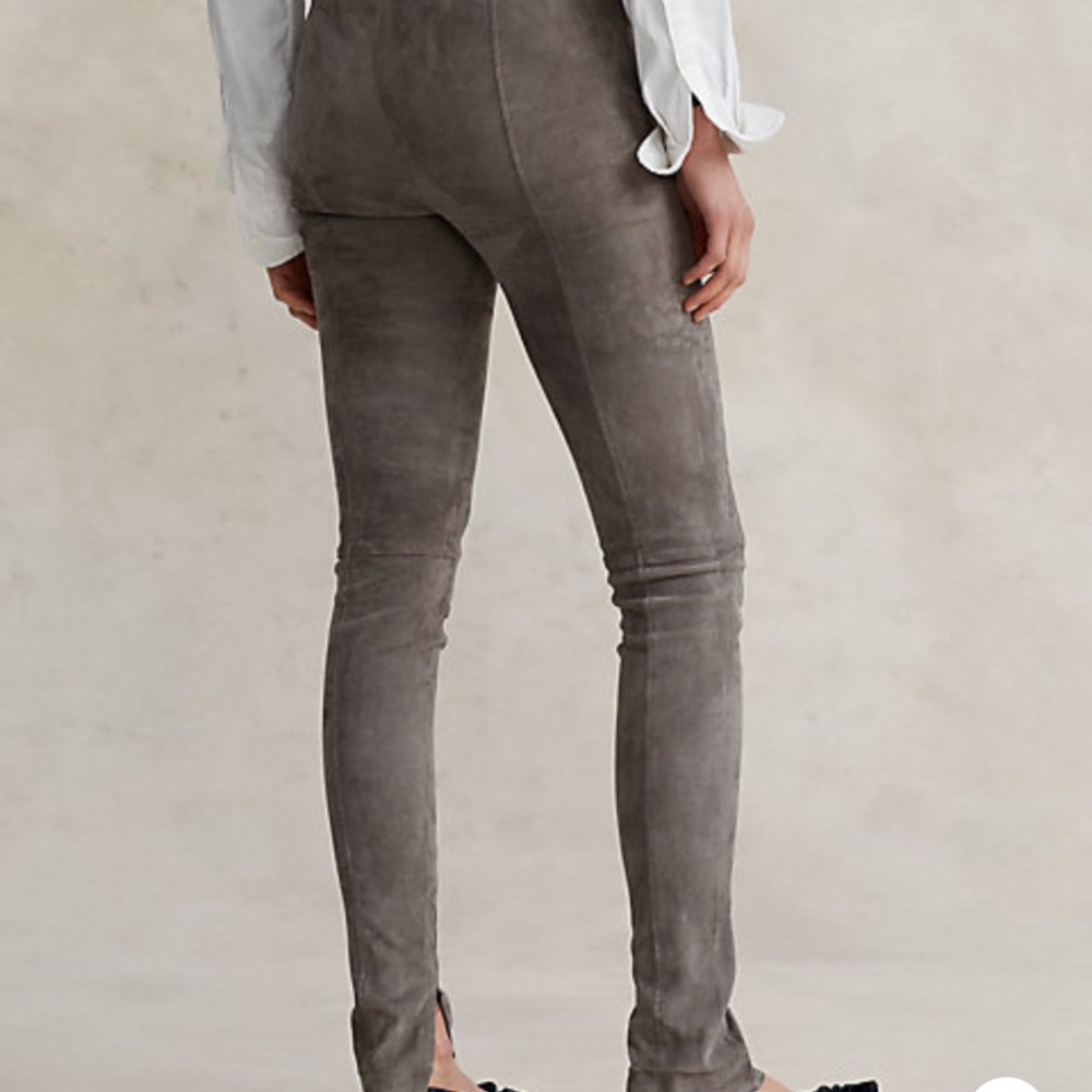 Polo Ralph Lauren Lamb-Suede Skinny Pants - Picture 3 of 7